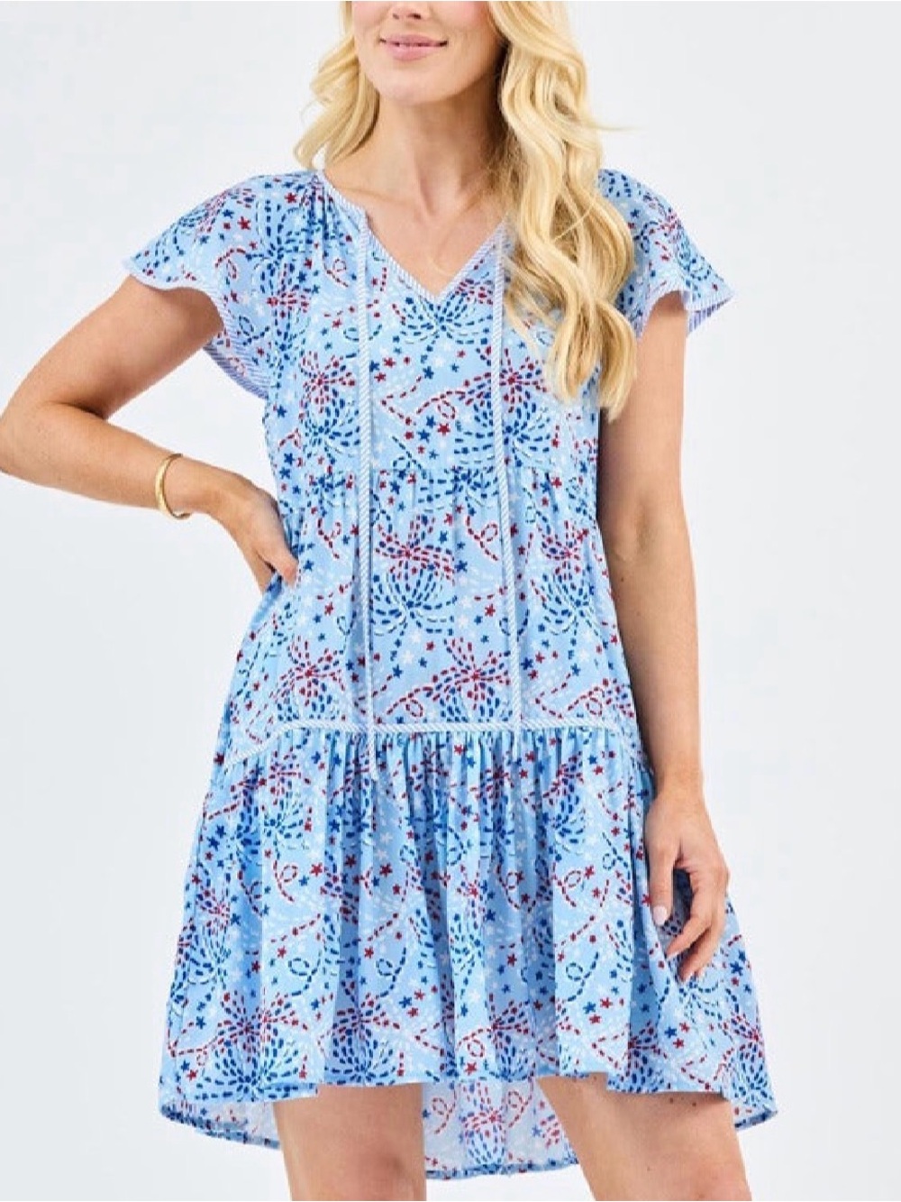 Lillian Star Spangled Blue Mini Dress